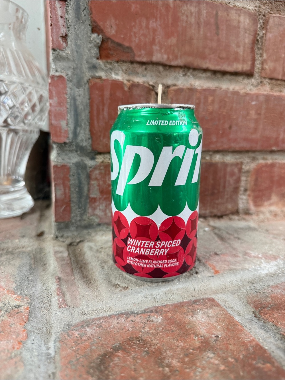 Sprite Winter Spiced Cranberry Can Candle Green & Red Limited Edition